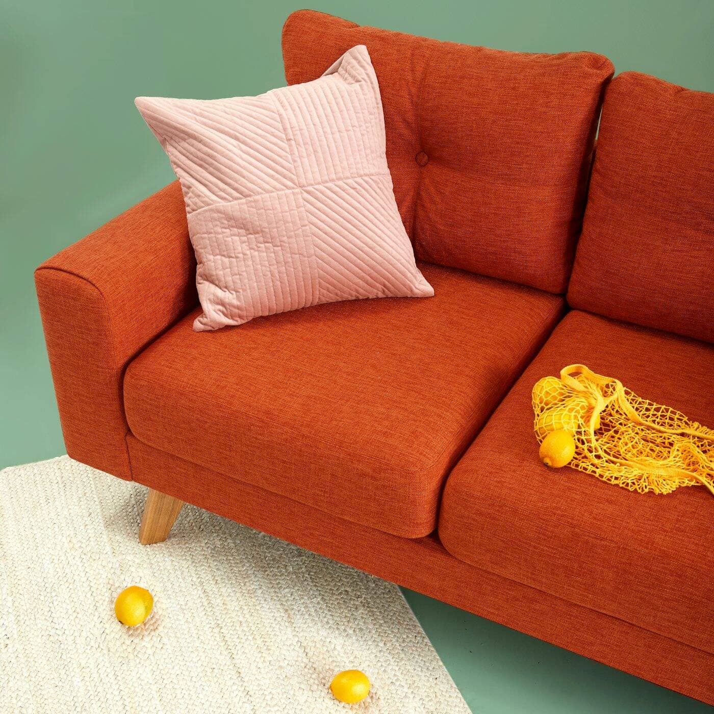 Linen three-seat sofa — view 5